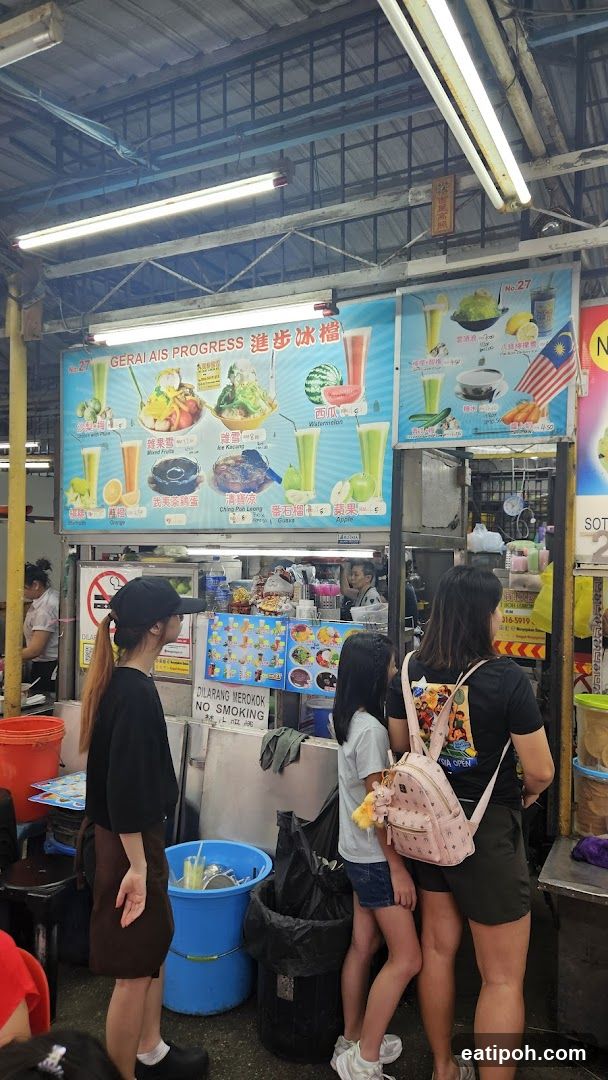 Food stall with customers