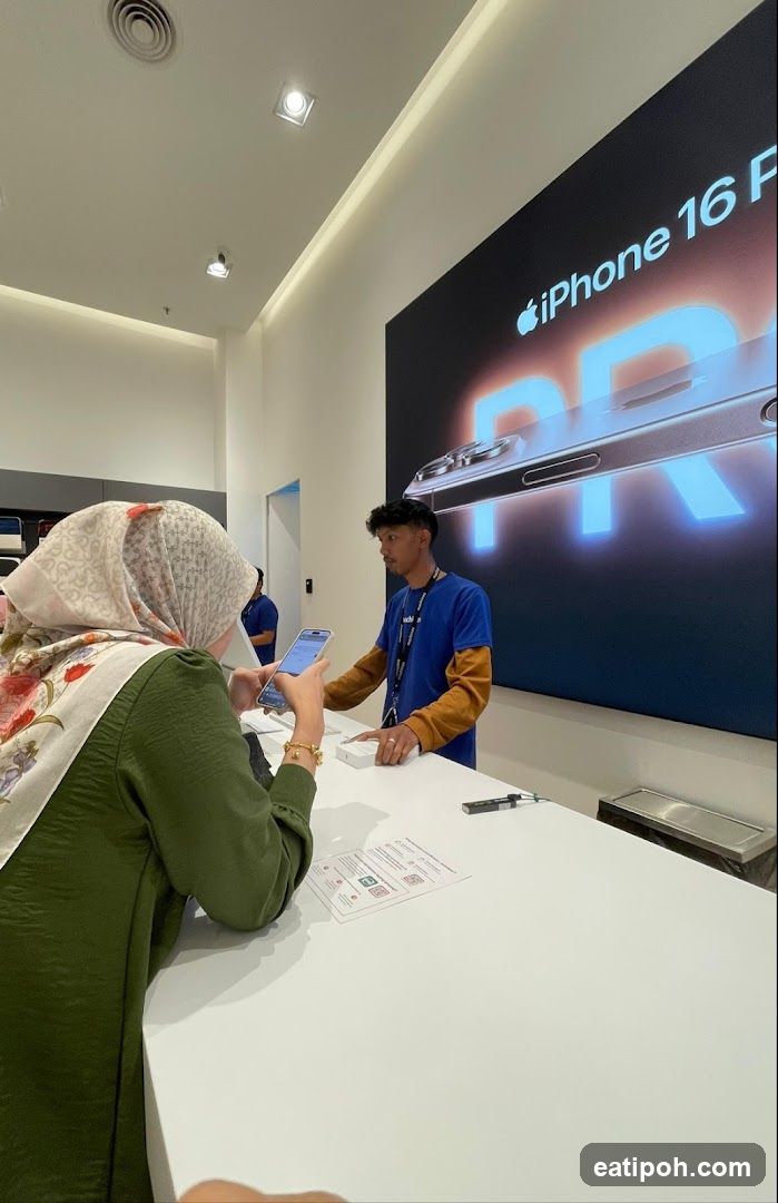 iPhone 16 promotional display