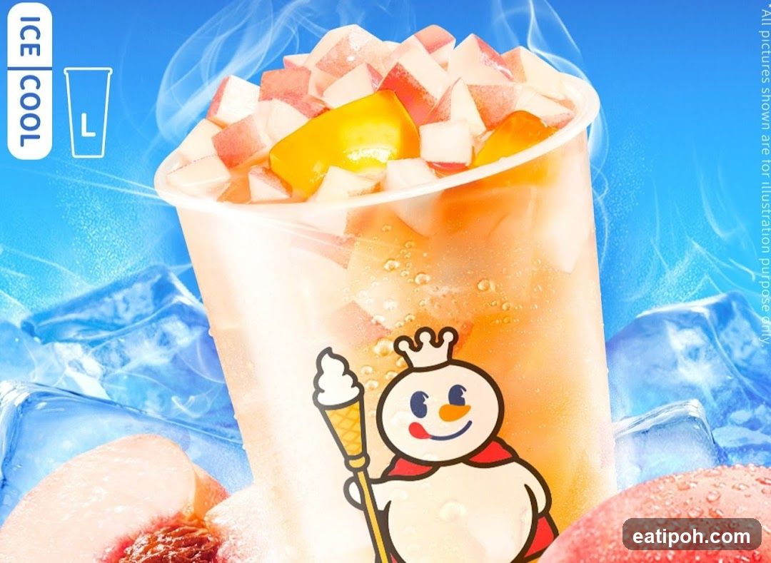 Ice Cool Mango Peach Drink Advertisement