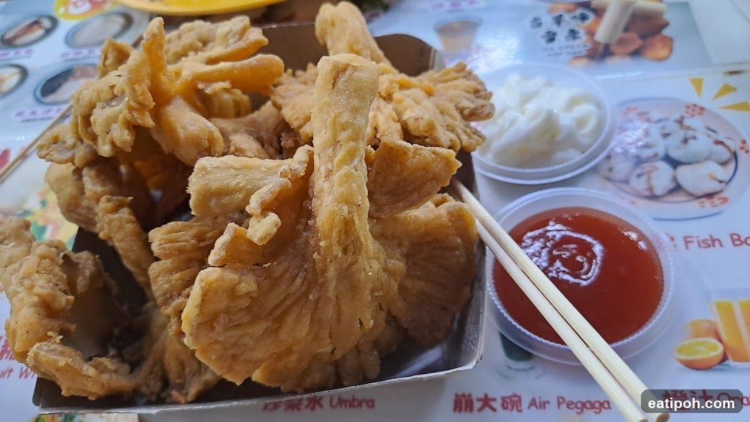 Fried Food with Sauce and Condiments