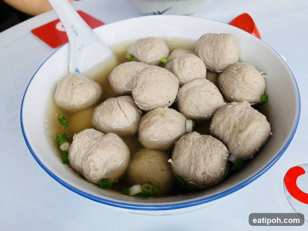Bowl of Meatballs in Soup
