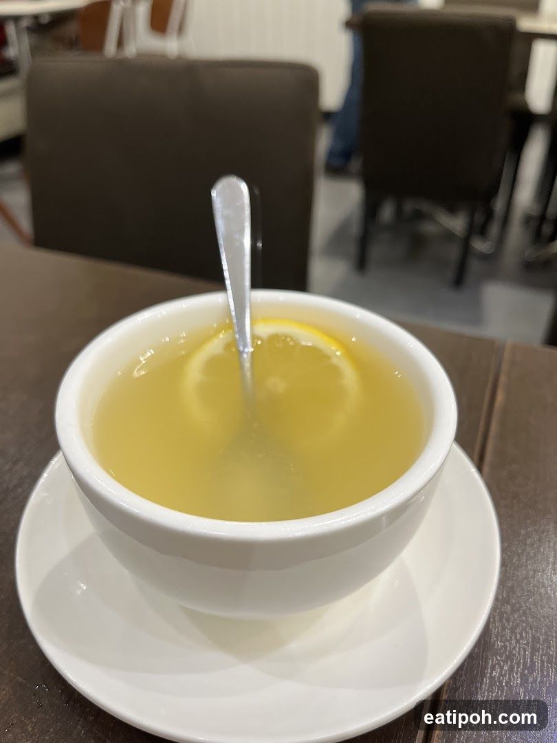 Lemon Tea in Restaurant Interior