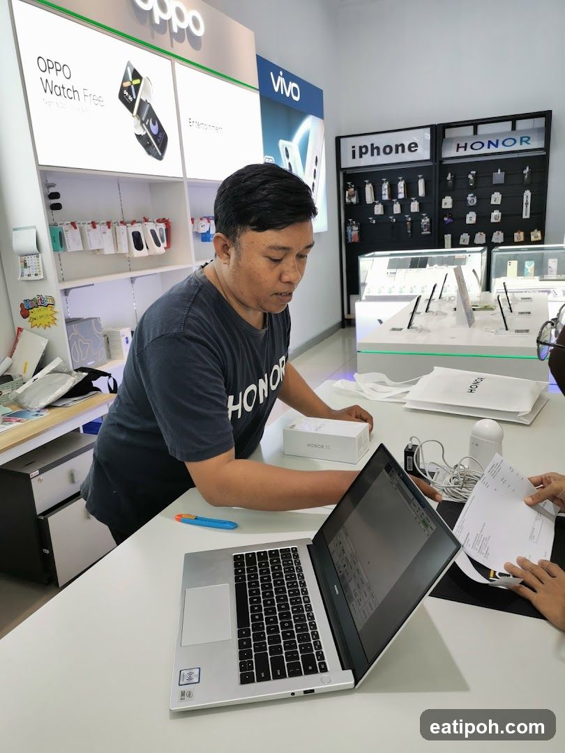 Inside a mobile phone store