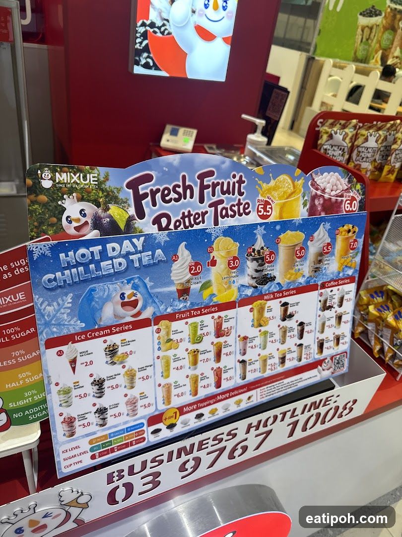 Mixue Fresh Fruit Better Taste Menu