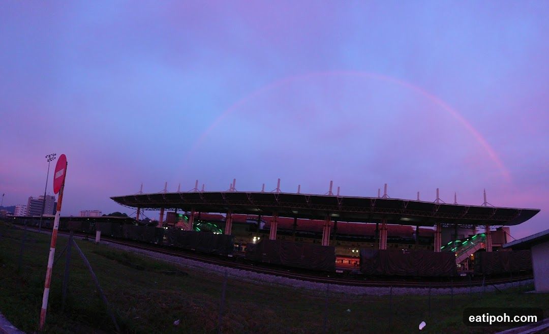 Train Station with Rainbow