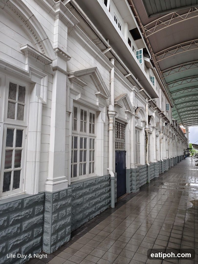 Building Facade with Covered Walkway