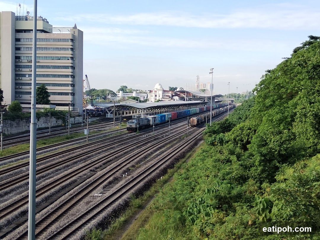 Railway Station with Freight Trains