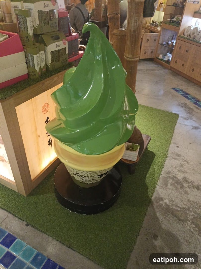Interior Display of Matcha Ice Cream Sculpture