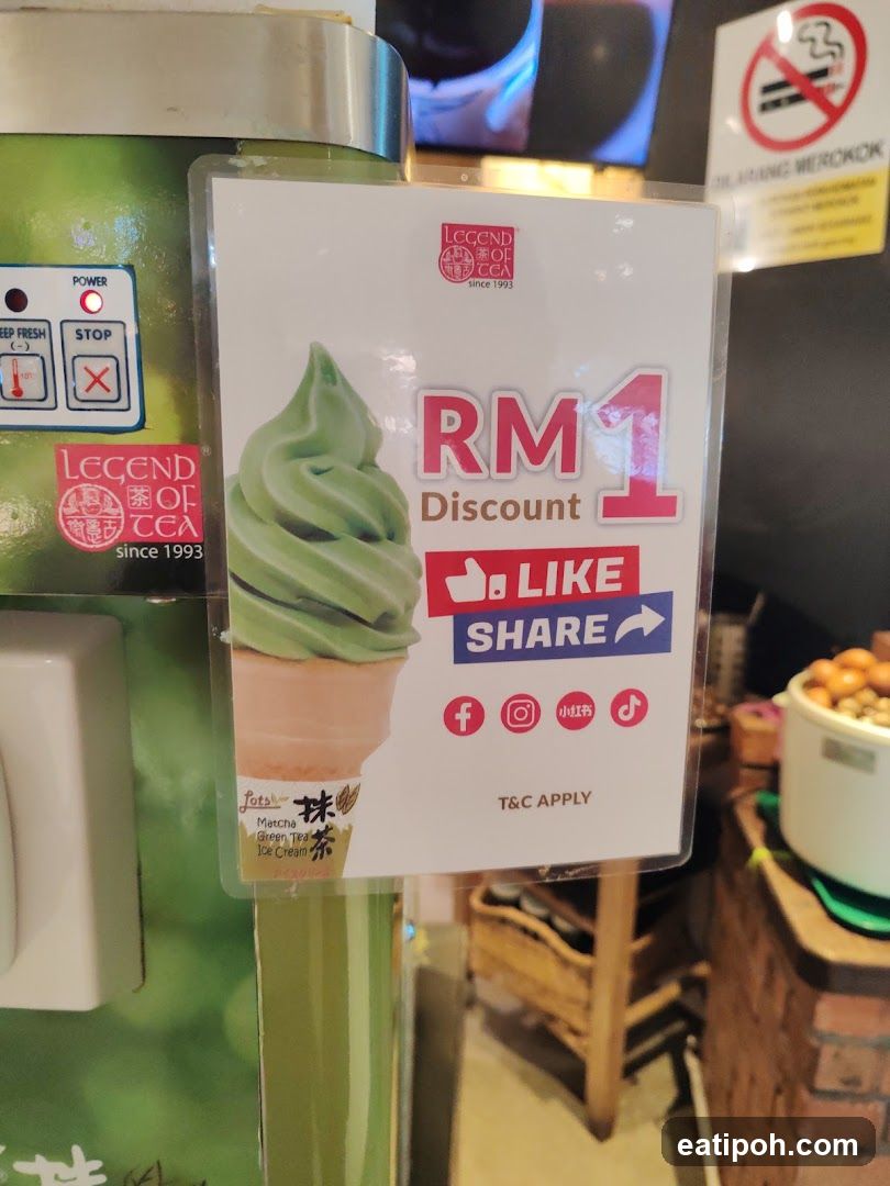 Promotional Sign for Green Tea Ice Cream