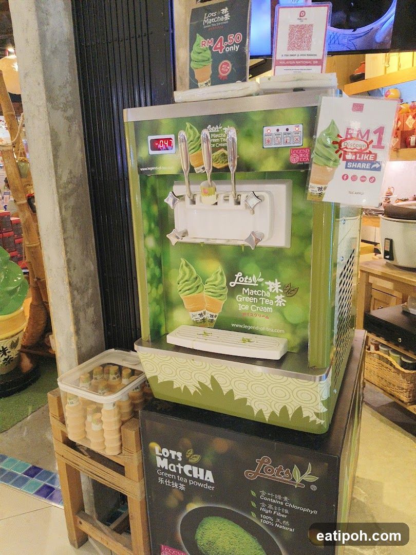 Matcha Ice Cream Machine Display