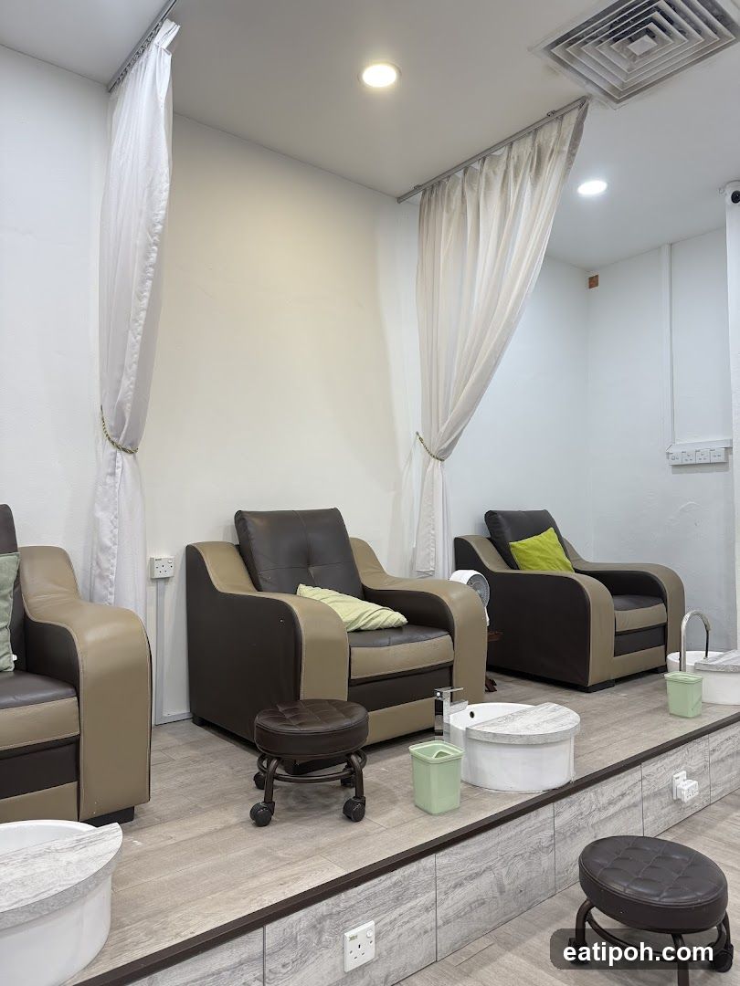 Interior of a nail or foot spa salon
