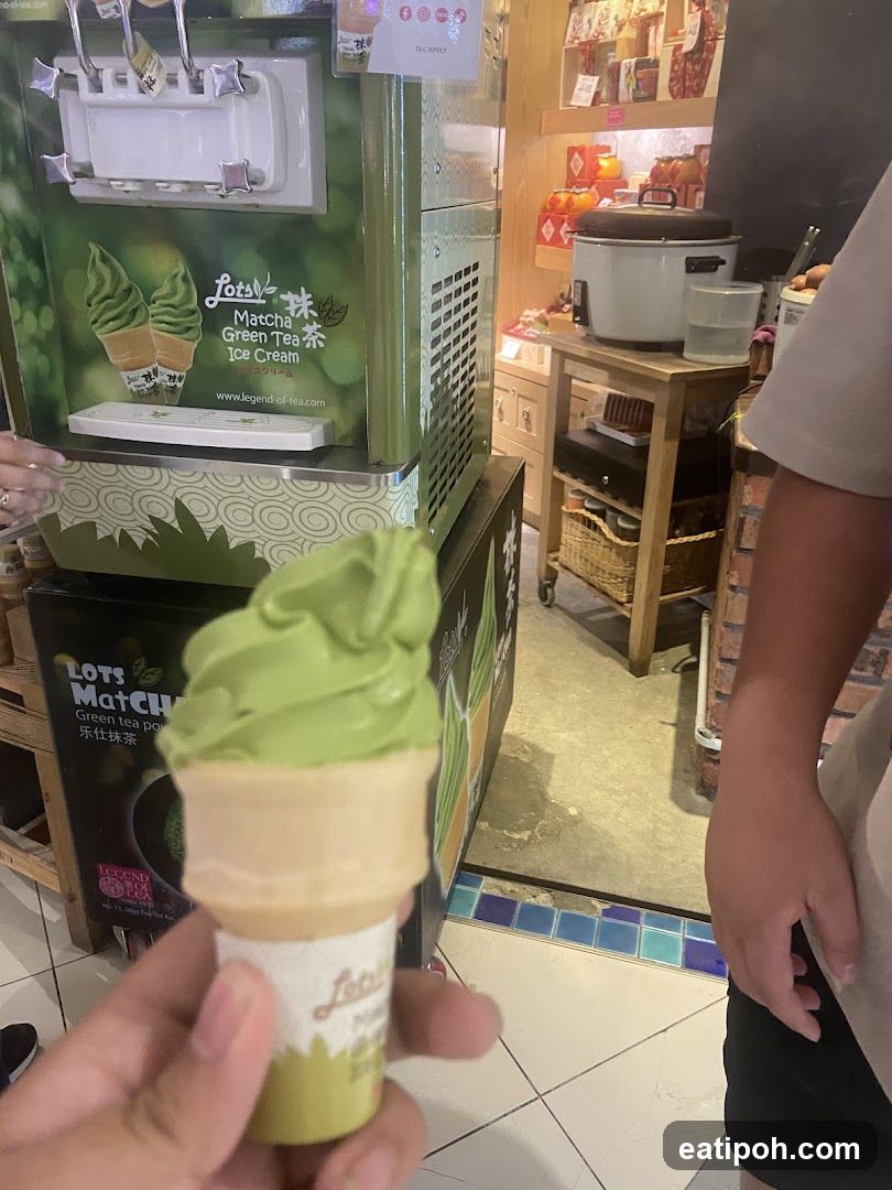 Matcha Green Tea Ice Cream Shop Interior