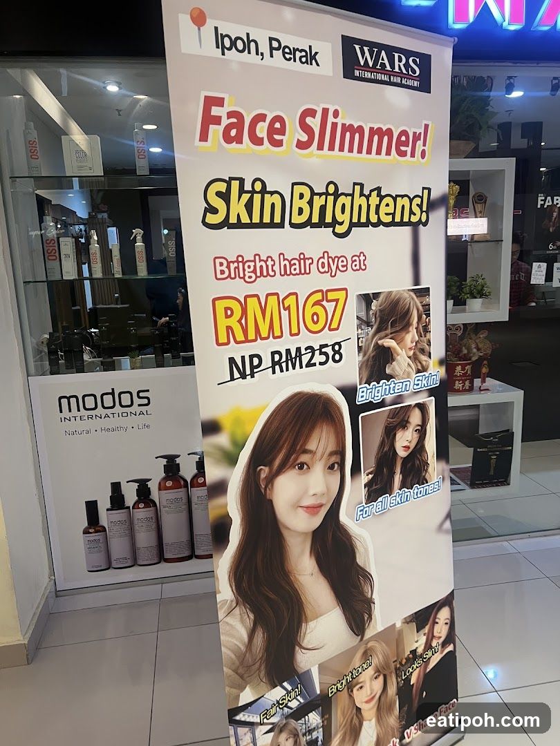 Promotional Poster at Hair Salon Entrance