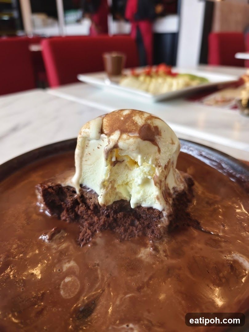 Dessert in restaurant interior