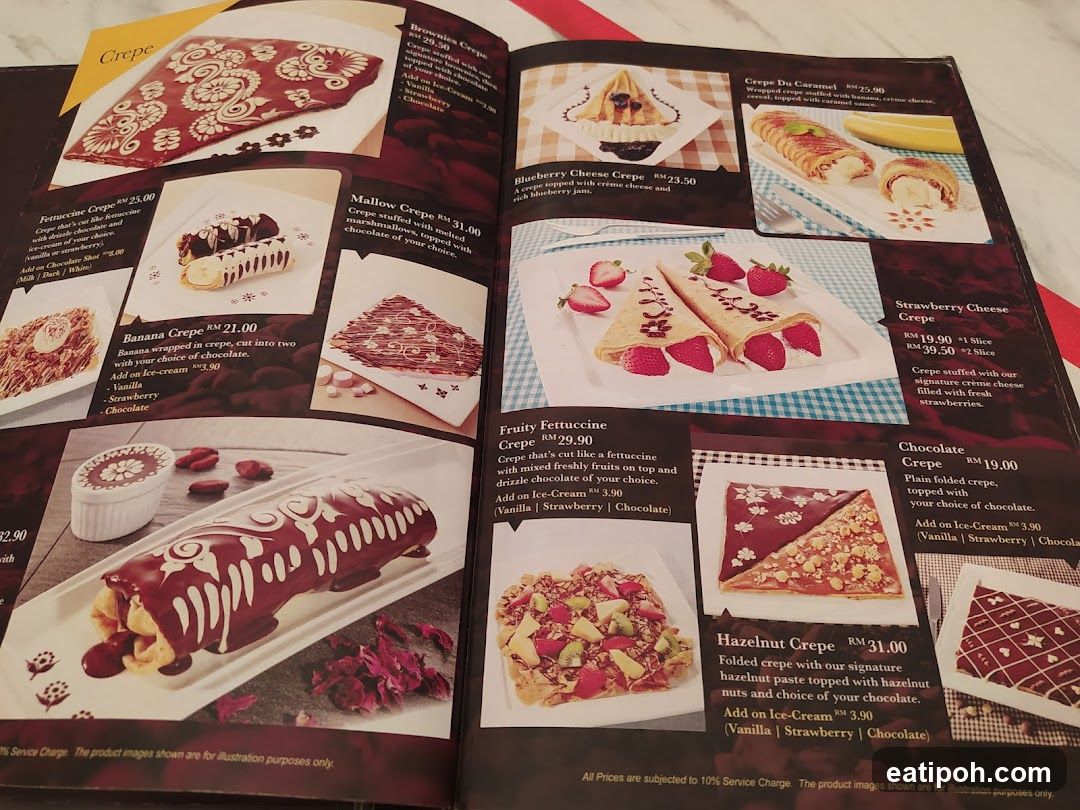 Crepes Menu