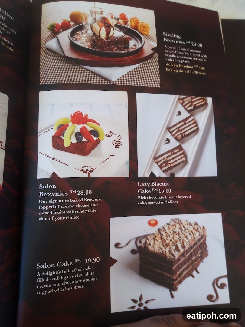 Cake Menu Page