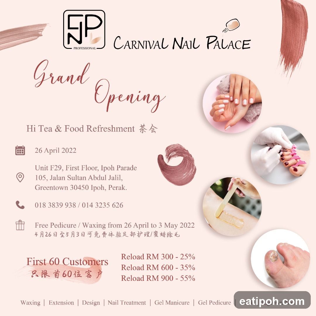 Carnival Nail Palace Grand Opening Advertisement