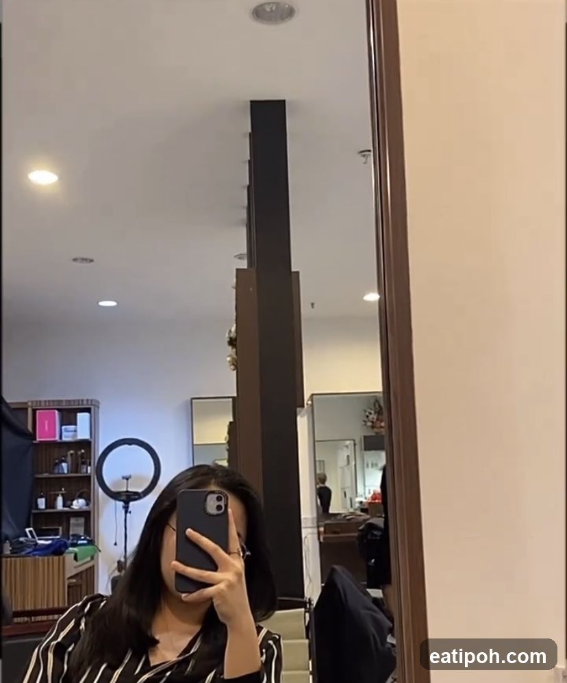 Mirror selfie in salon