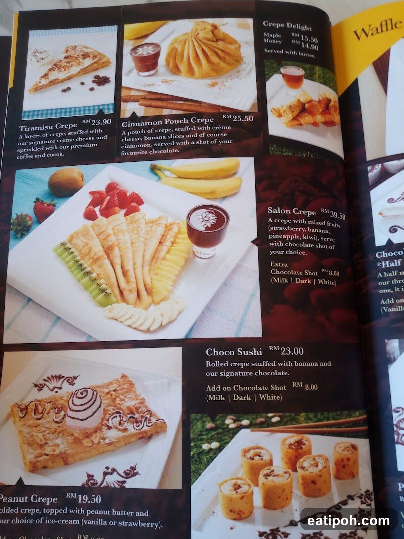 Crepes and Waffles Menu