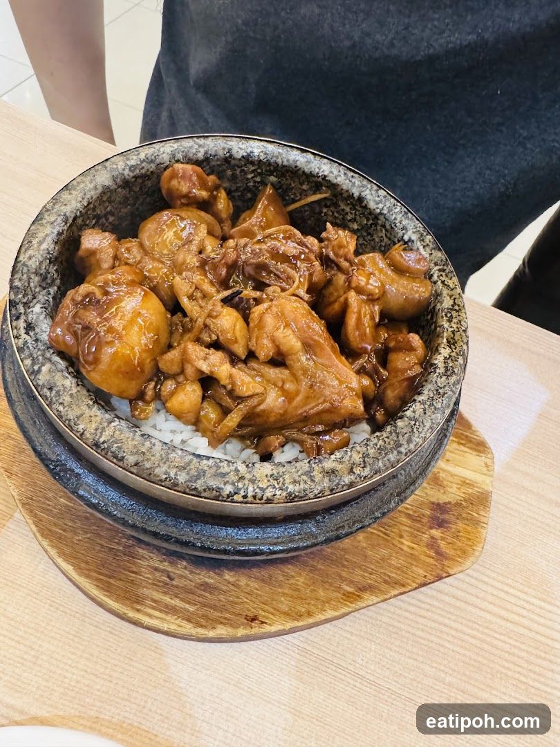 Stoneware Rice Bowl with Braised Chicken