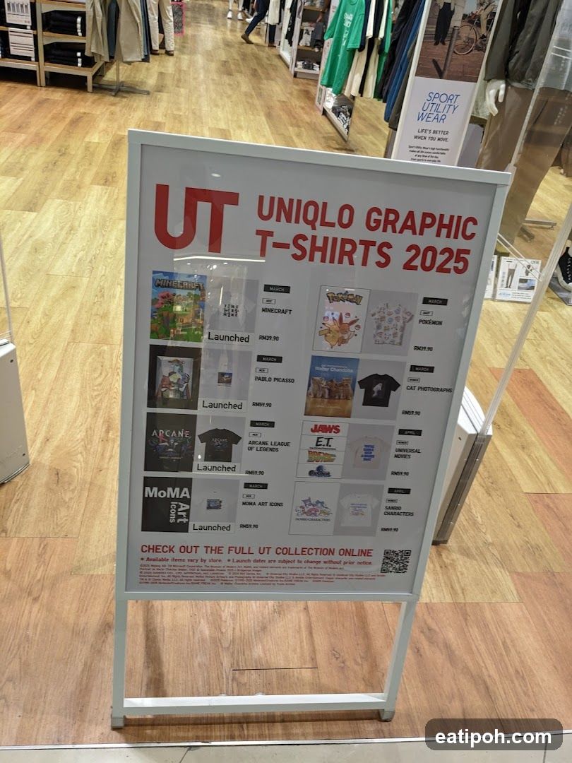 UT Uniqlo Graphic T-Shirts 2025 Display Board
