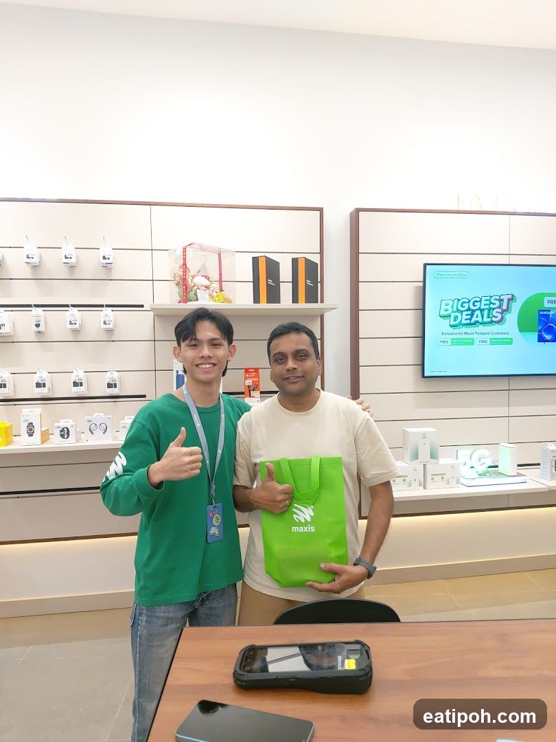 Two individuals in a retail store
