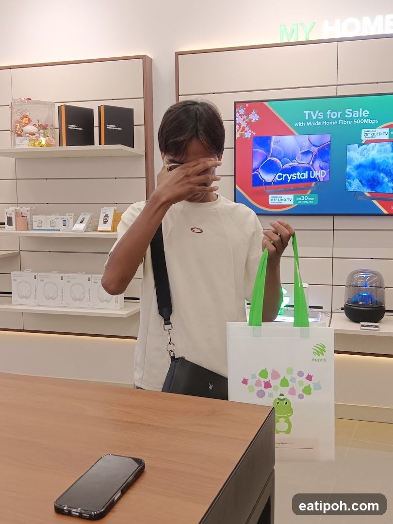 Customer in electronics store