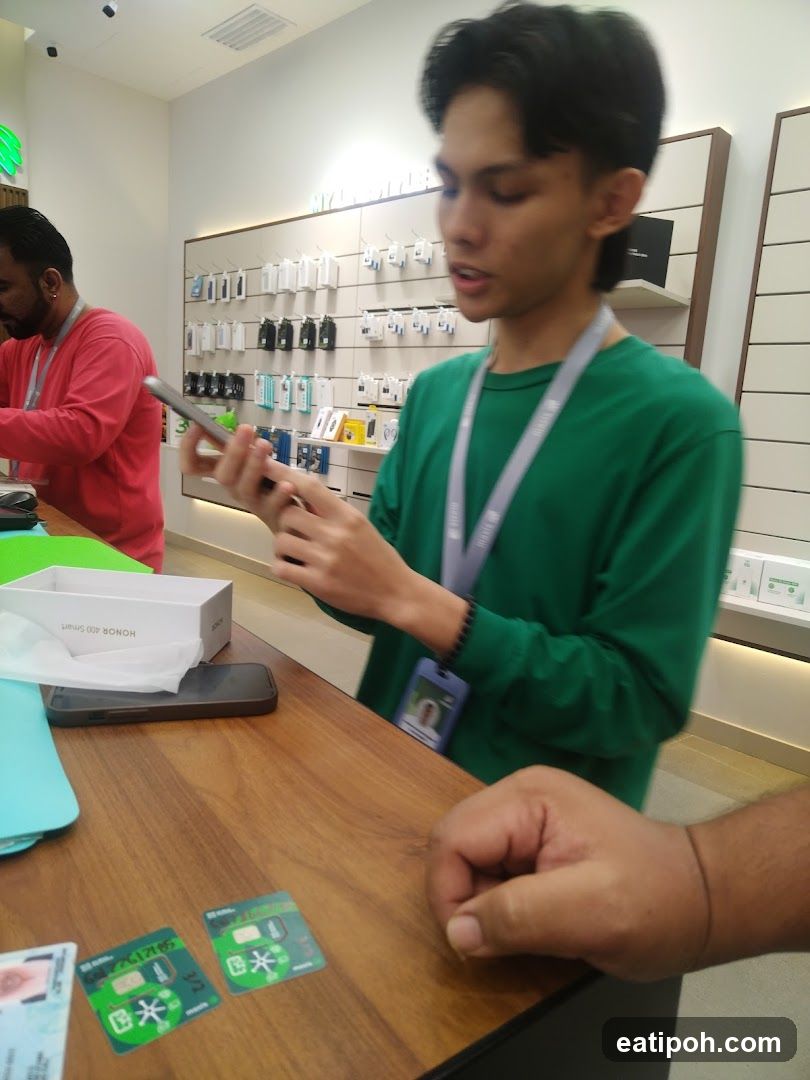 Interior of electronics store