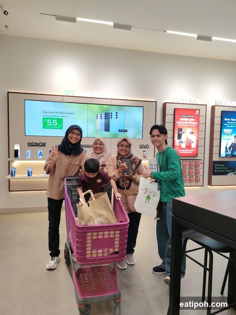 Group photo inside electronics store