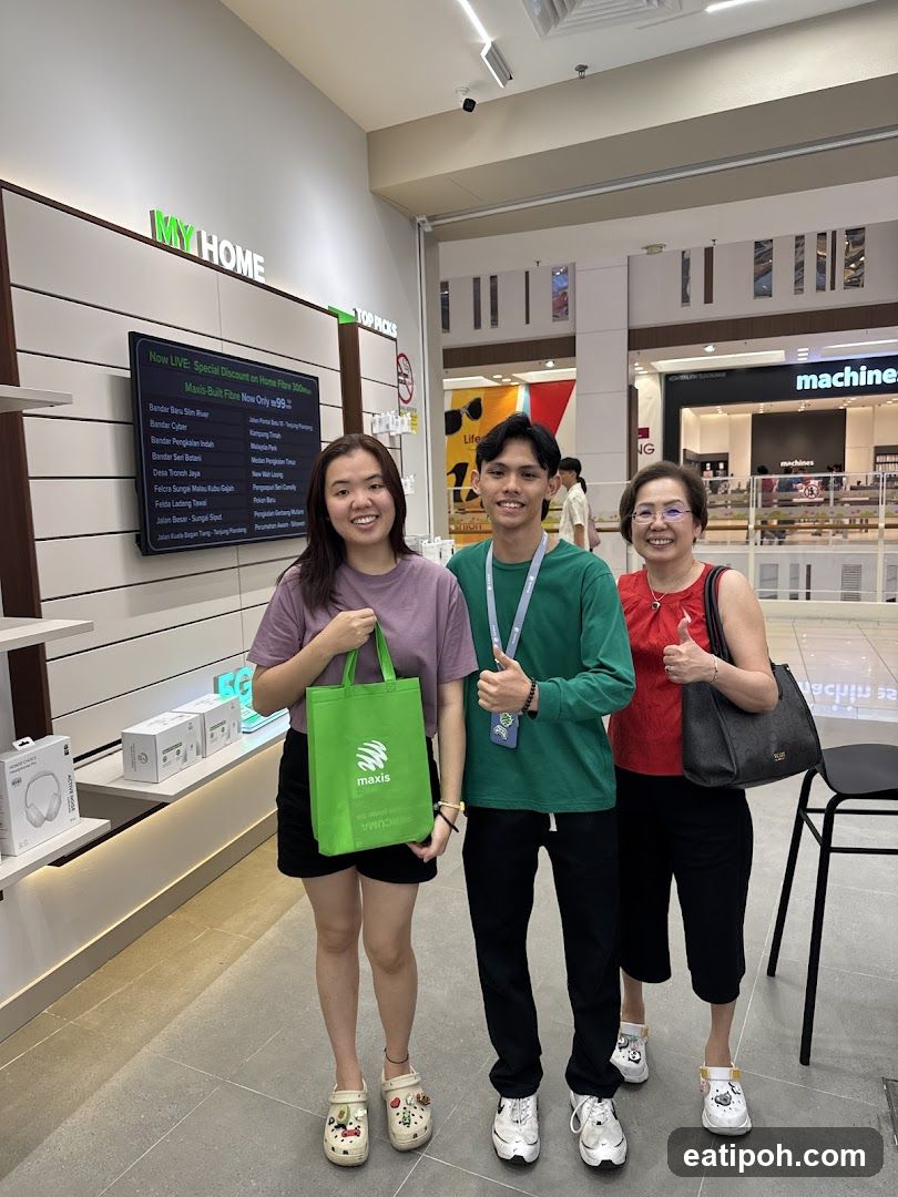 Group photo inside a retail store