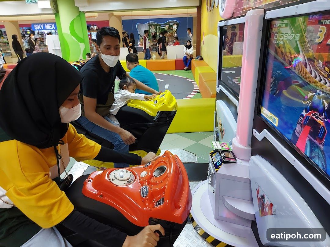 Family in arcade
