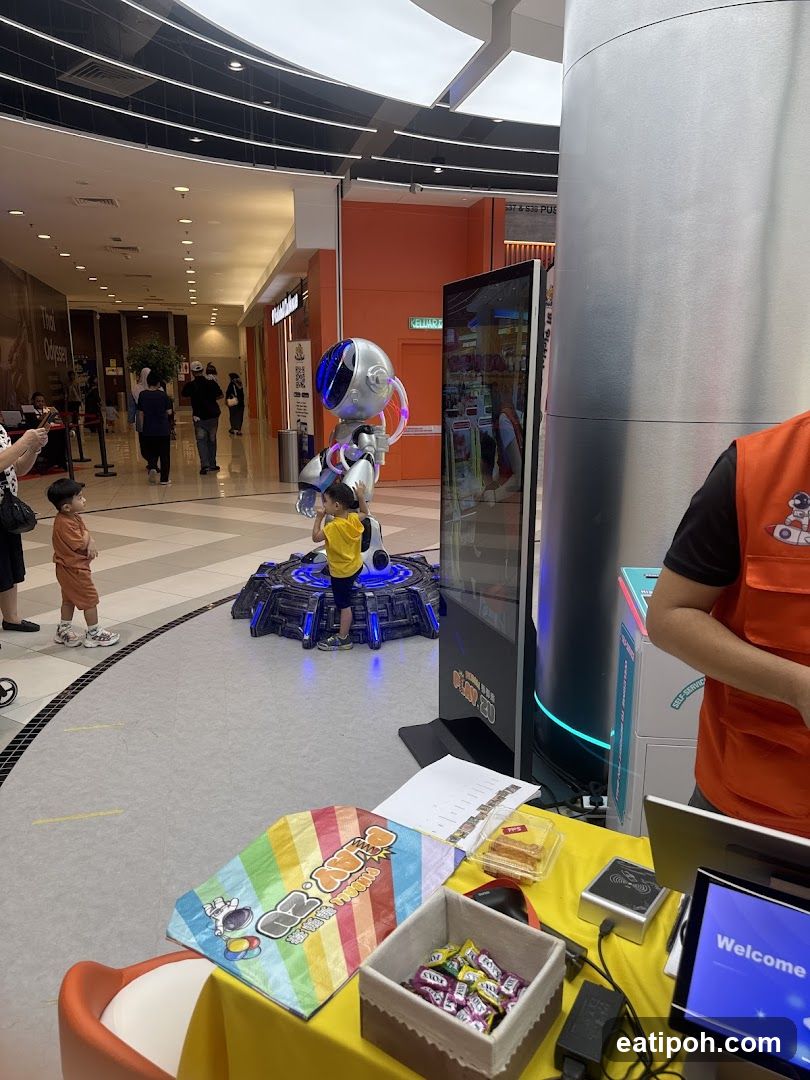 Shopping Mall Interior with Robot Display