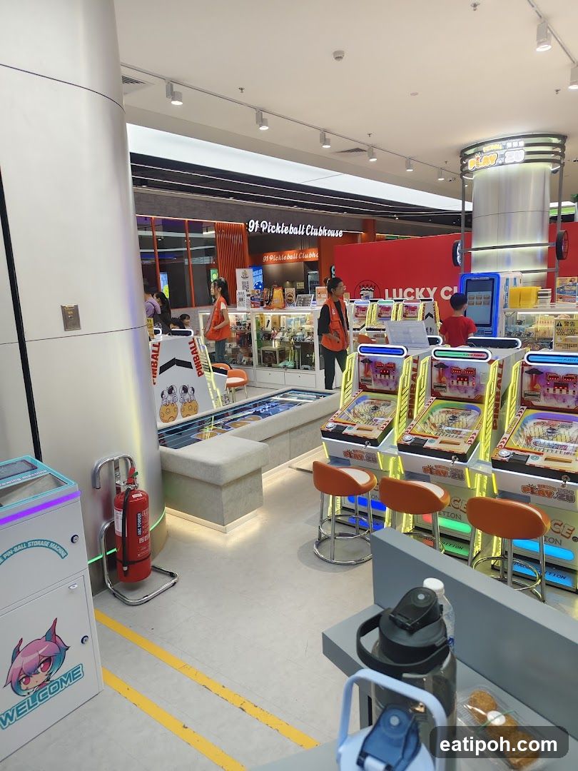 Interior of arcade or entertainment center