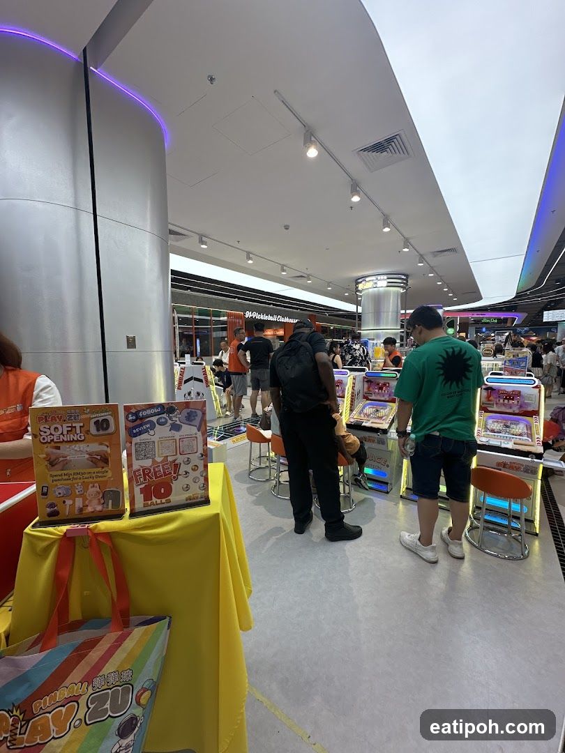 Shopping Mall Interior with Game Machines