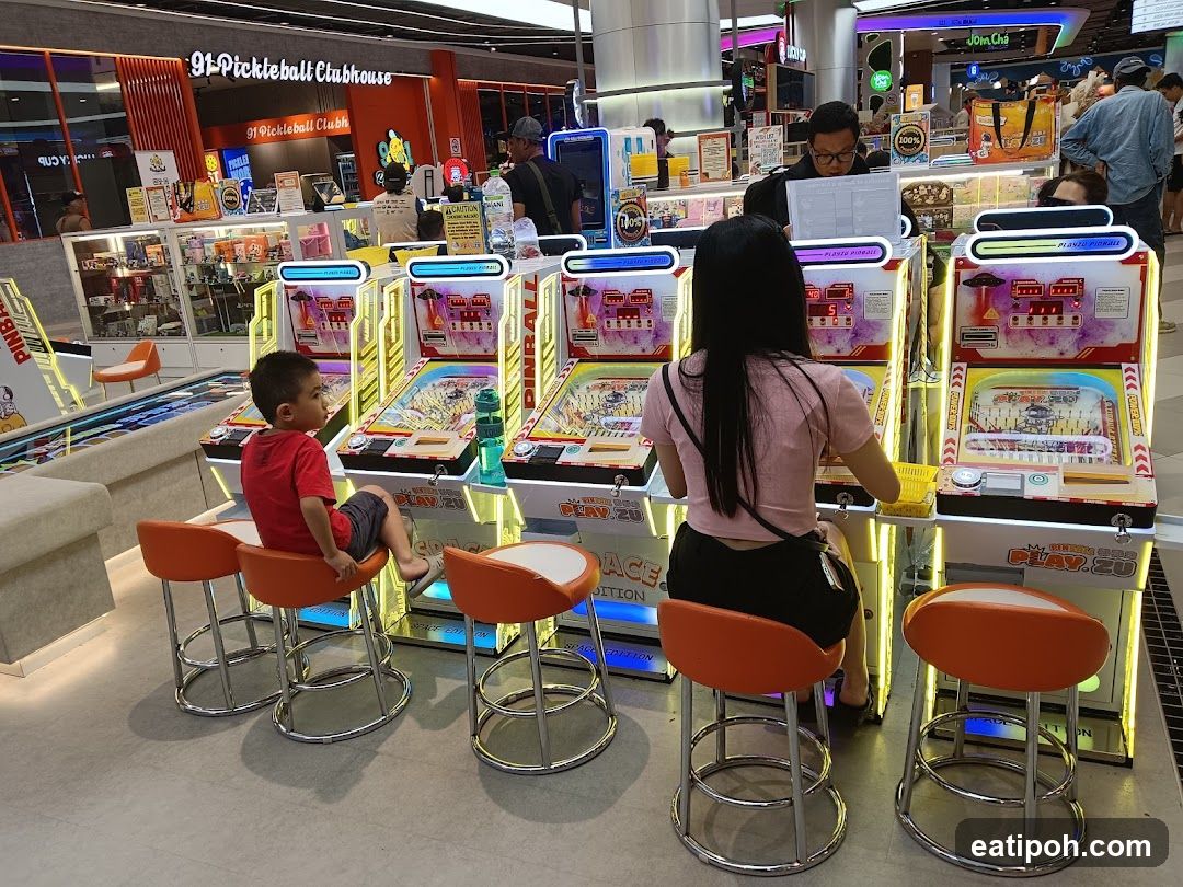 Arcade Games in Mall Interior