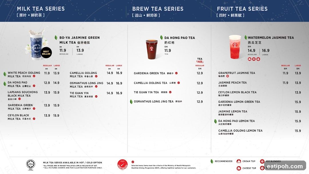 Tea Shop Menu