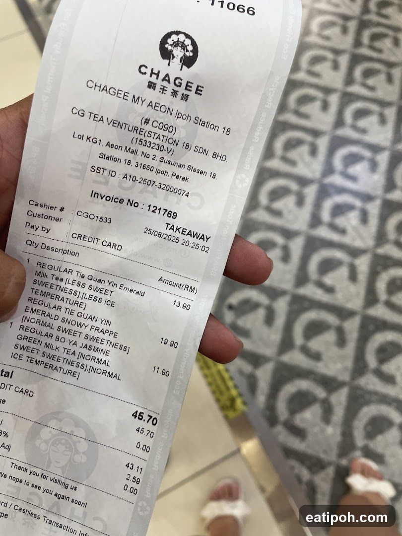 Chagee Receipt