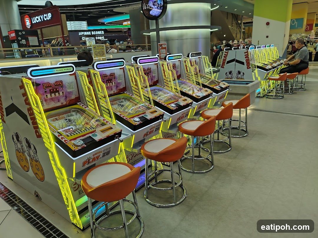 Pinball Machines in Mall Interior