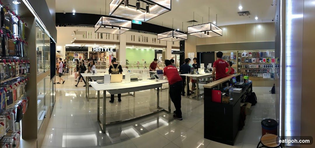 Interior of electronics store