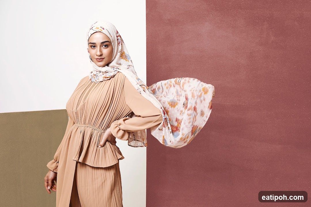 Model in hijab and dress