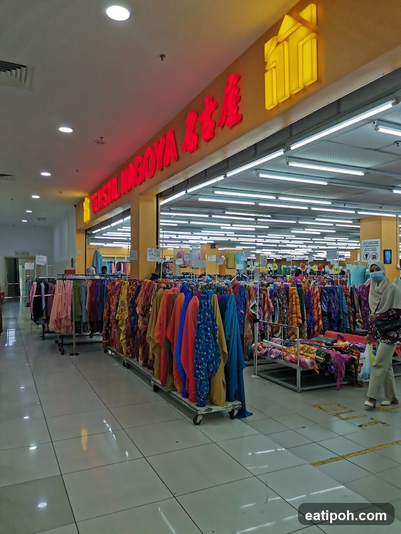 Interior of textile store