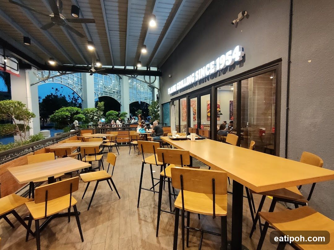Restaurant Interior with Outdoor Seating Area