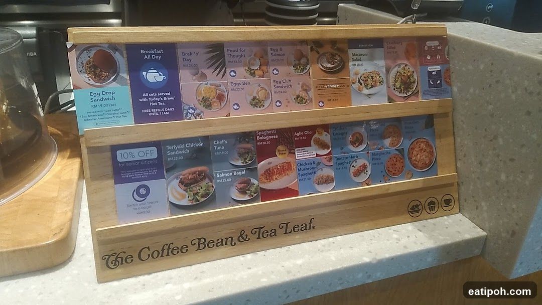 The Coffee Bean & Tea Leaf Menu Display