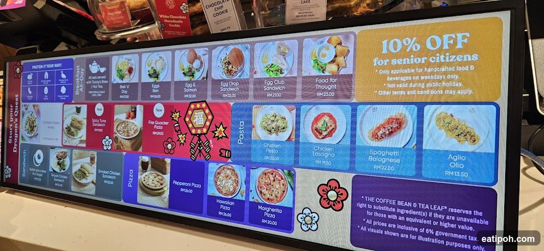 The Coffee Bean & Tea Leaf Menu Display