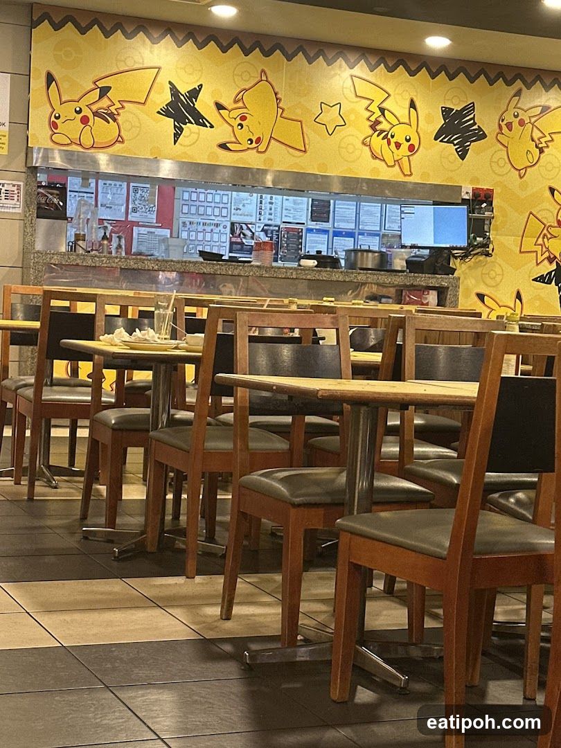 Pikachu-themed restaurant interior