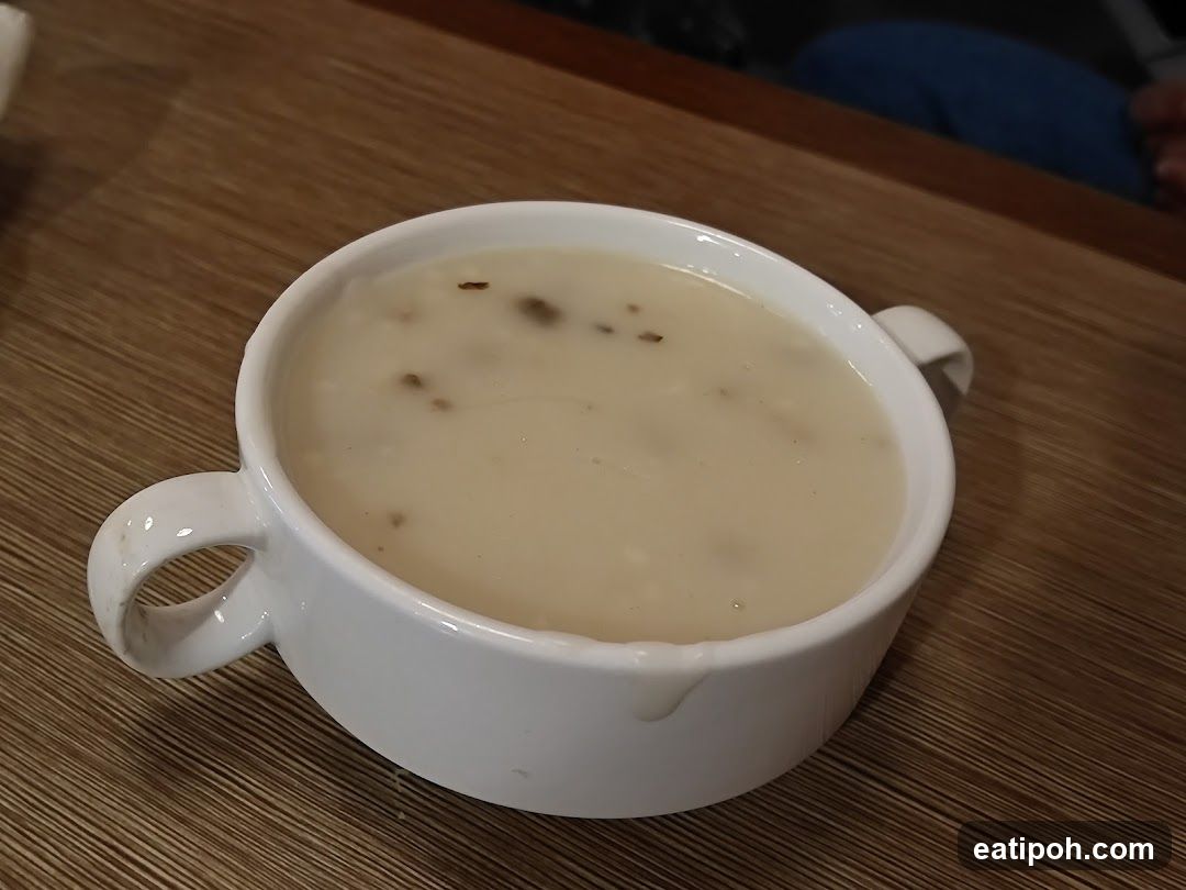 Soup in a white bowl