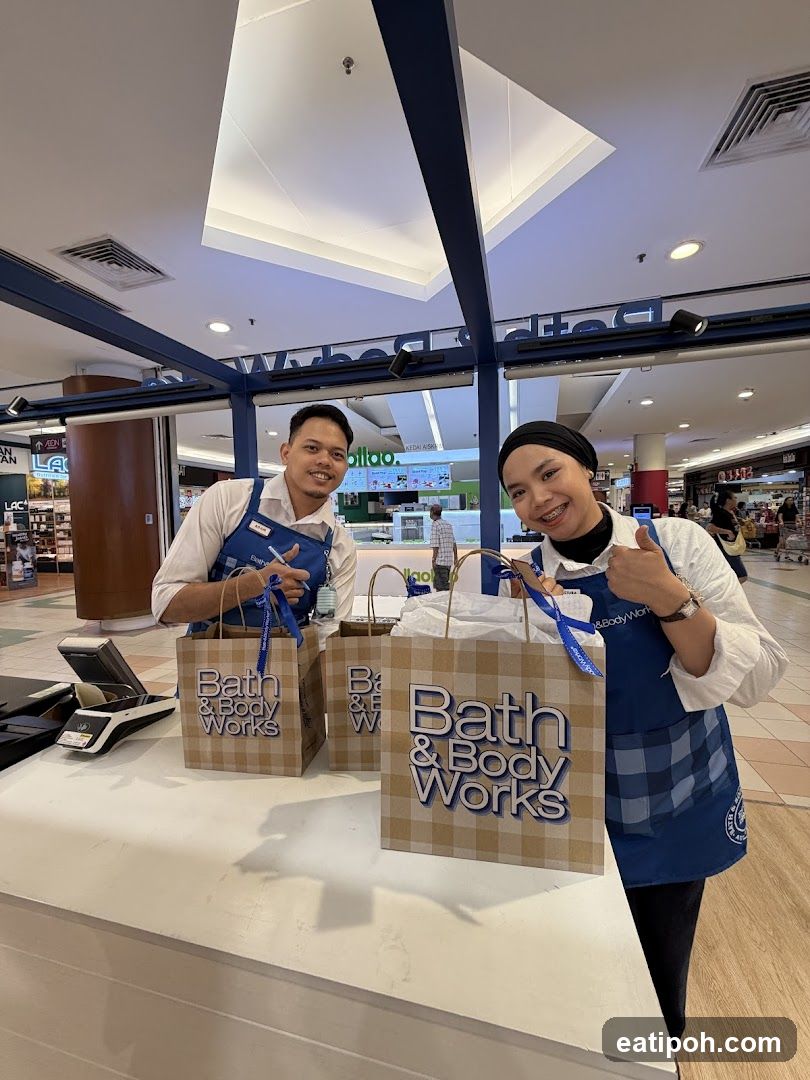 Bath & Body Works staff at checkout