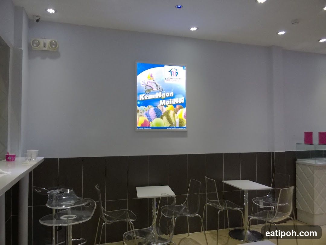 Interior of ice cream shop