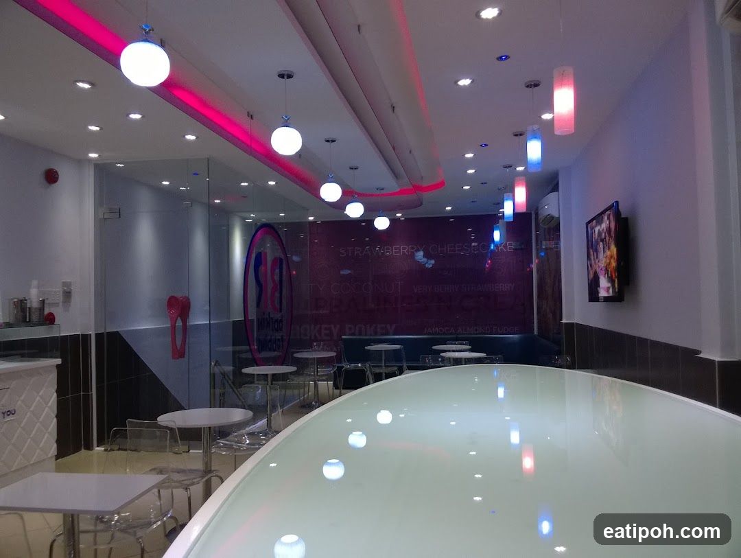 Interior of a dessert shop