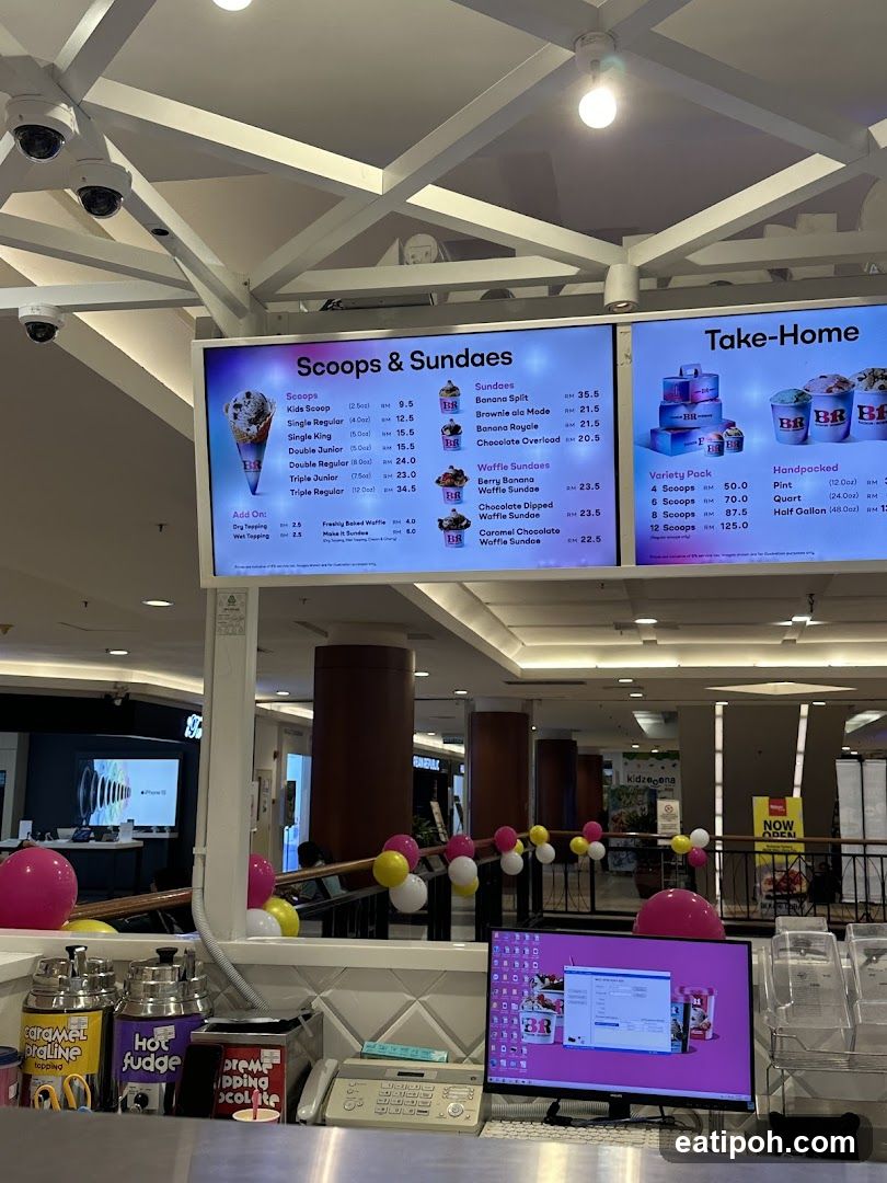BR Ice Cream Menu Display
